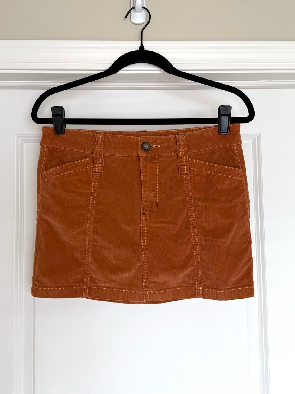 Free People Corduroy Mini Skirt in Autumn Orange | 2